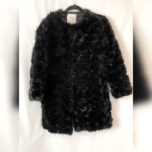 ZARA black fur coat size M
